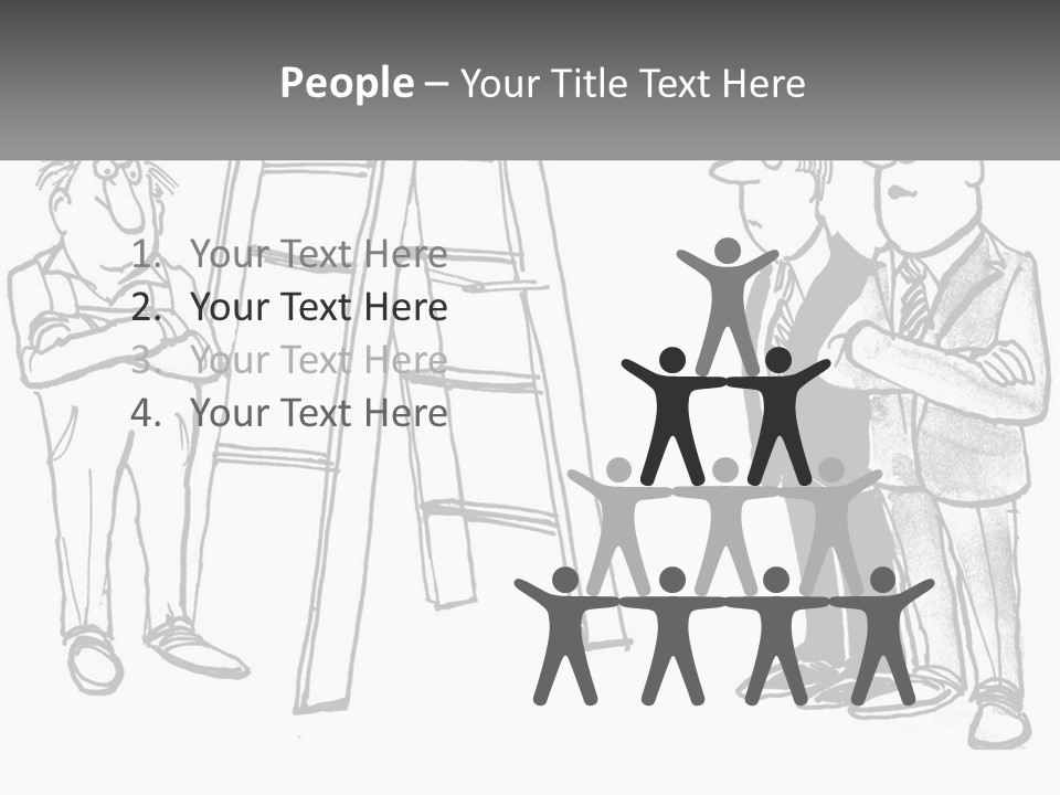 A Cartoon Of A Man Standing Next To A Ladder PowerPoint Template