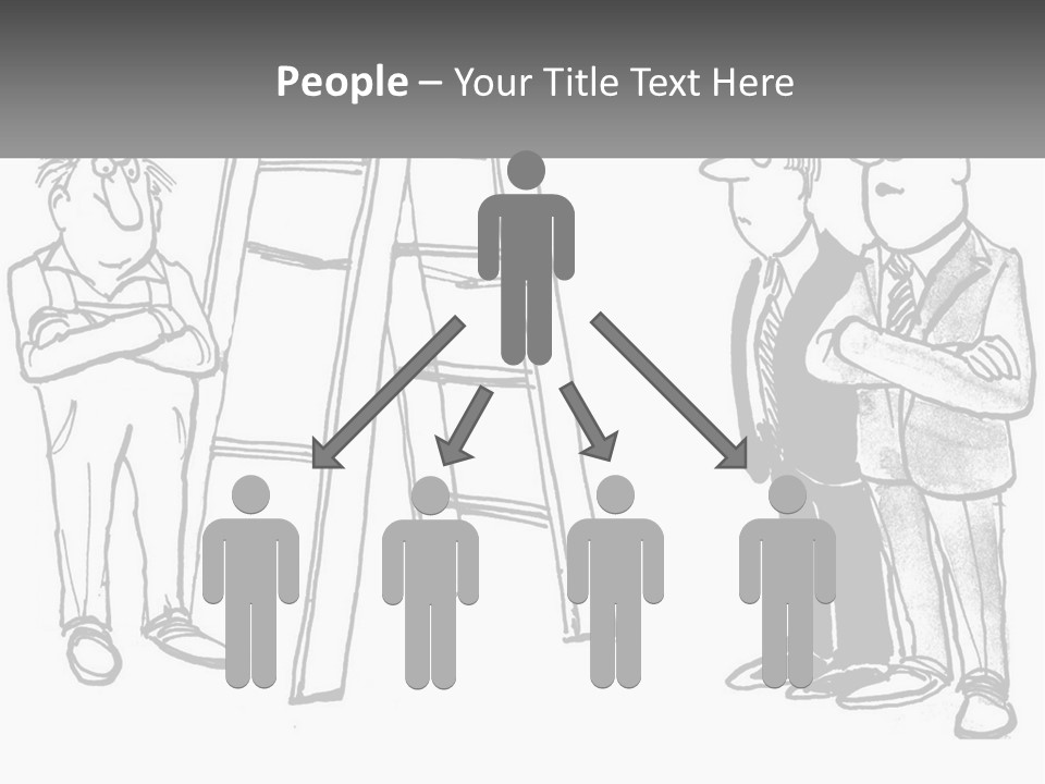 A Cartoon Of A Man Standing Next To A Ladder PowerPoint Template