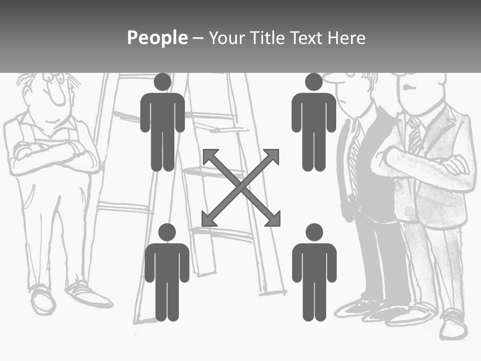 A Cartoon Of A Man Standing Next To A Ladder PowerPoint Template