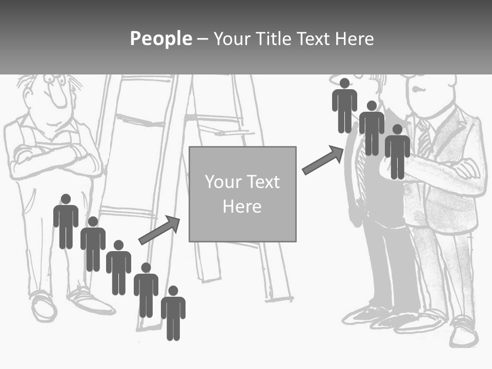 A Cartoon Of A Man Standing Next To A Ladder PowerPoint Template