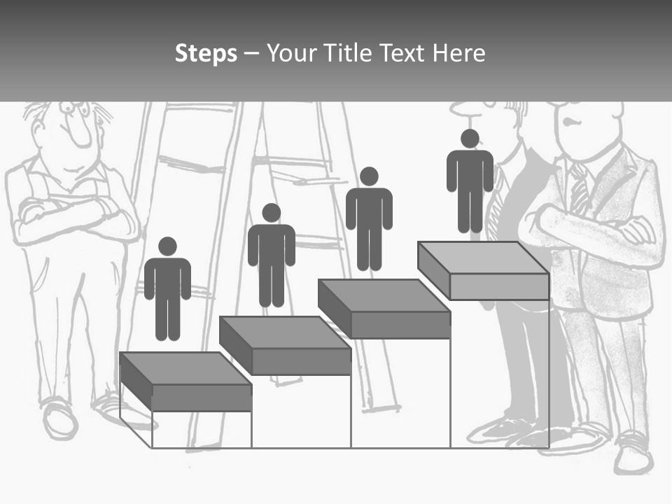 A Cartoon Of A Man Standing Next To A Ladder PowerPoint Template
