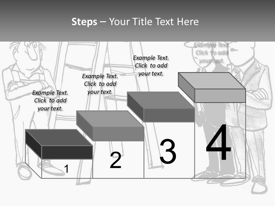 A Cartoon Of A Man Standing Next To A Ladder PowerPoint Template