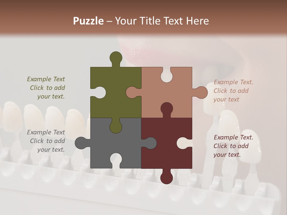 A Woman Is Brushing Her Teeth With A Toothbrush PowerPoint Template