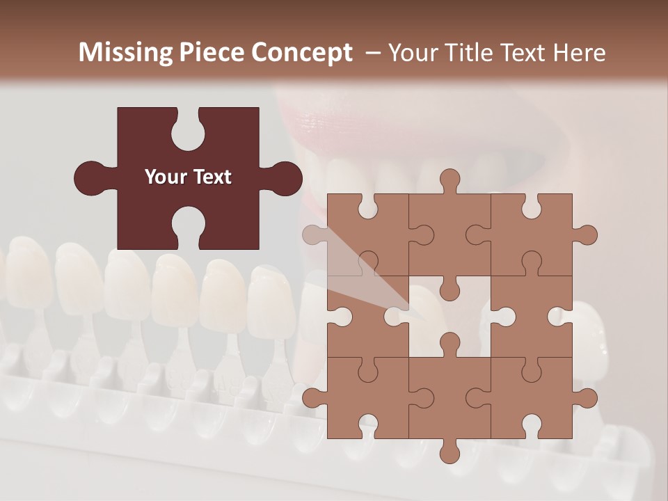 A Woman Is Brushing Her Teeth With A Toothbrush PowerPoint Template