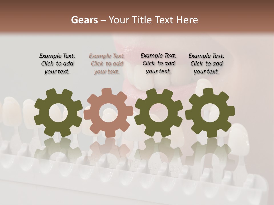 A Woman Is Brushing Her Teeth With A Toothbrush PowerPoint Template