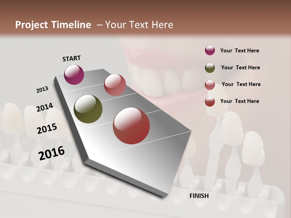 A Woman Is Brushing Her Teeth With A Toothbrush PowerPoint Template