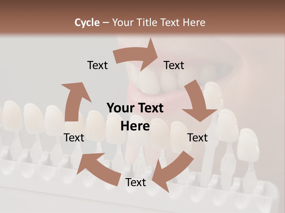 A Woman Is Brushing Her Teeth With A Toothbrush PowerPoint Template