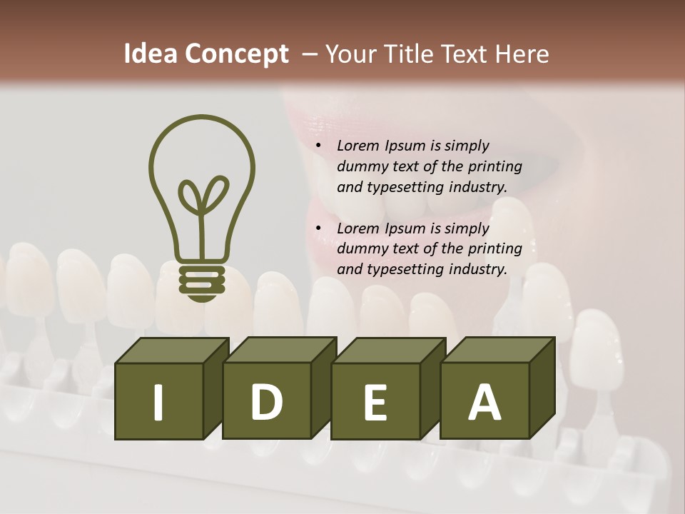 A Woman Is Brushing Her Teeth With A Toothbrush PowerPoint Template
