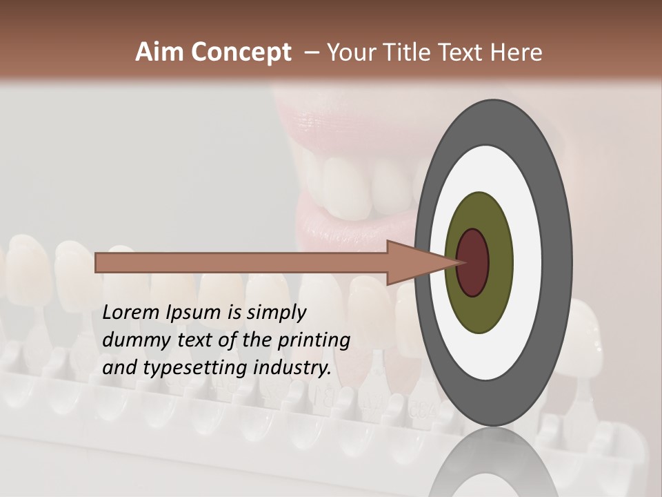 A Woman Is Brushing Her Teeth With A Toothbrush PowerPoint Template