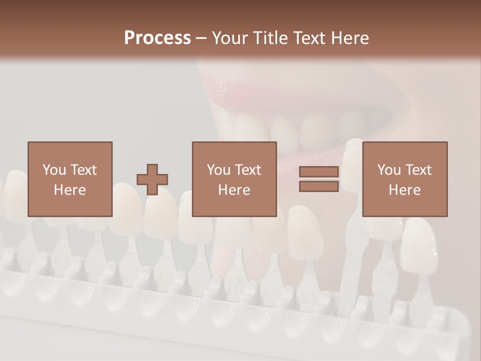 A Woman Is Brushing Her Teeth With A Toothbrush PowerPoint Template