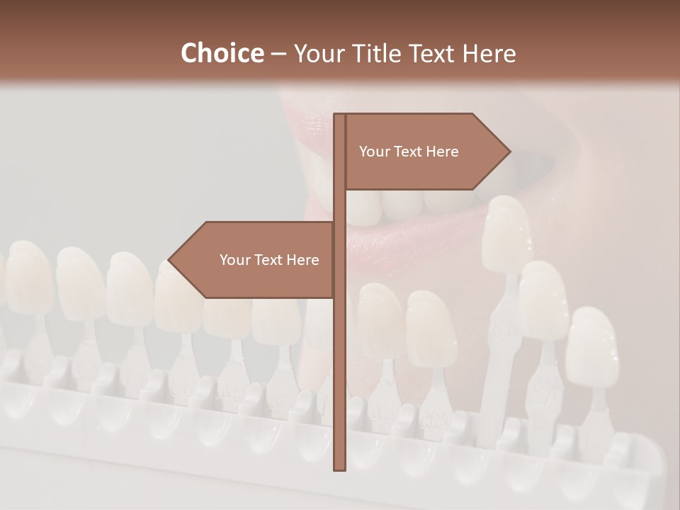 A Woman Is Brushing Her Teeth With A Toothbrush PowerPoint Template