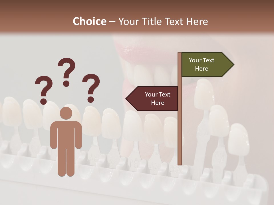 A Woman Is Brushing Her Teeth With A Toothbrush PowerPoint Template