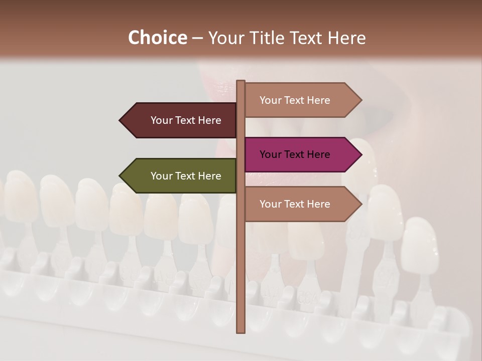 A Woman Is Brushing Her Teeth With A Toothbrush PowerPoint Template