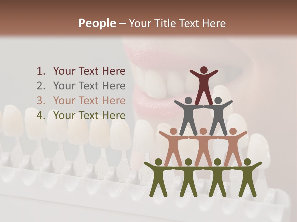 A Woman Is Brushing Her Teeth With A Toothbrush PowerPoint Template