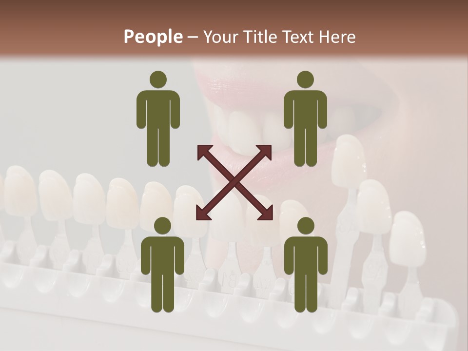 A Woman Is Brushing Her Teeth With A Toothbrush PowerPoint Template