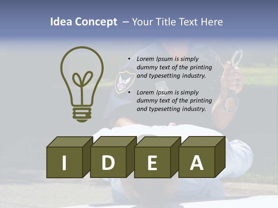 A Police Officer Giving A Presentation To A Child PowerPoint Template