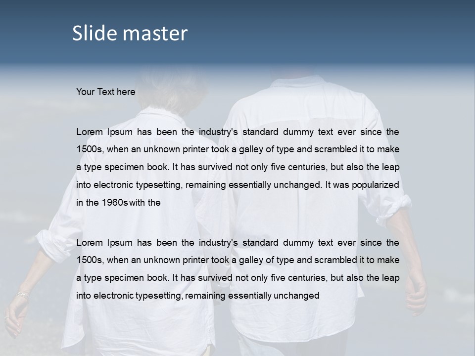 A Man And A Woman Walking Along The Beach PowerPoint Template