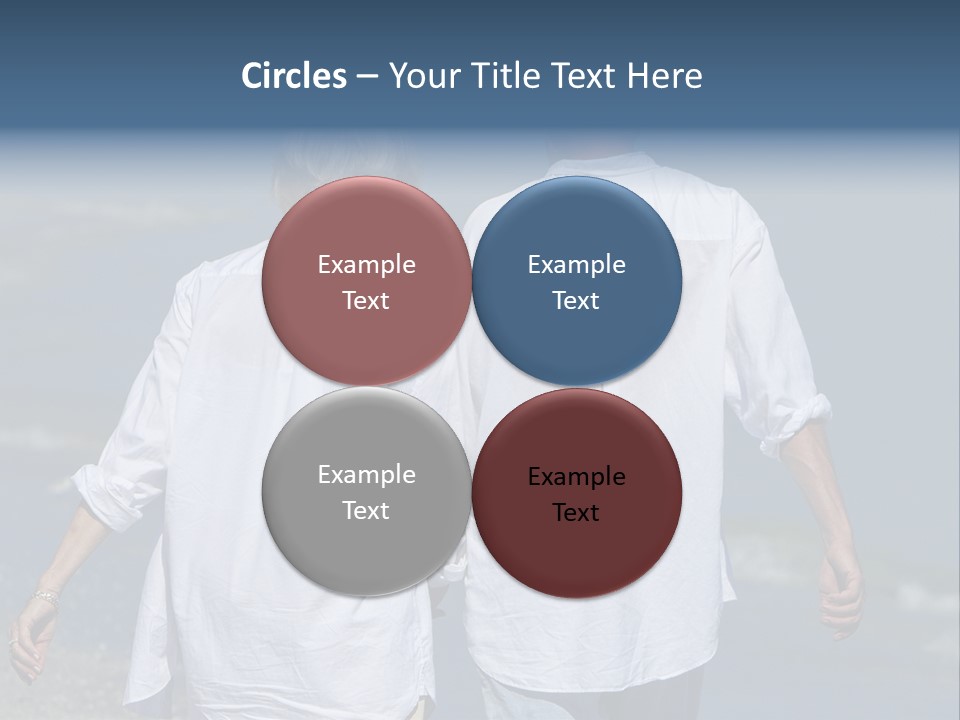 A Man And A Woman Walking Along The Beach PowerPoint Template