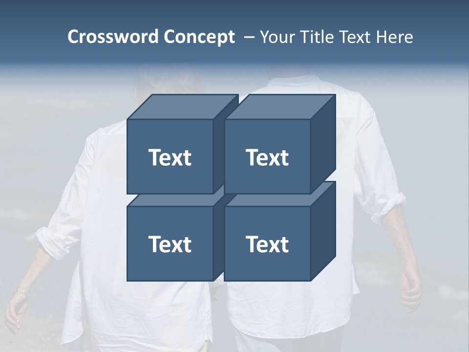 A Man And A Woman Walking Along The Beach PowerPoint Template