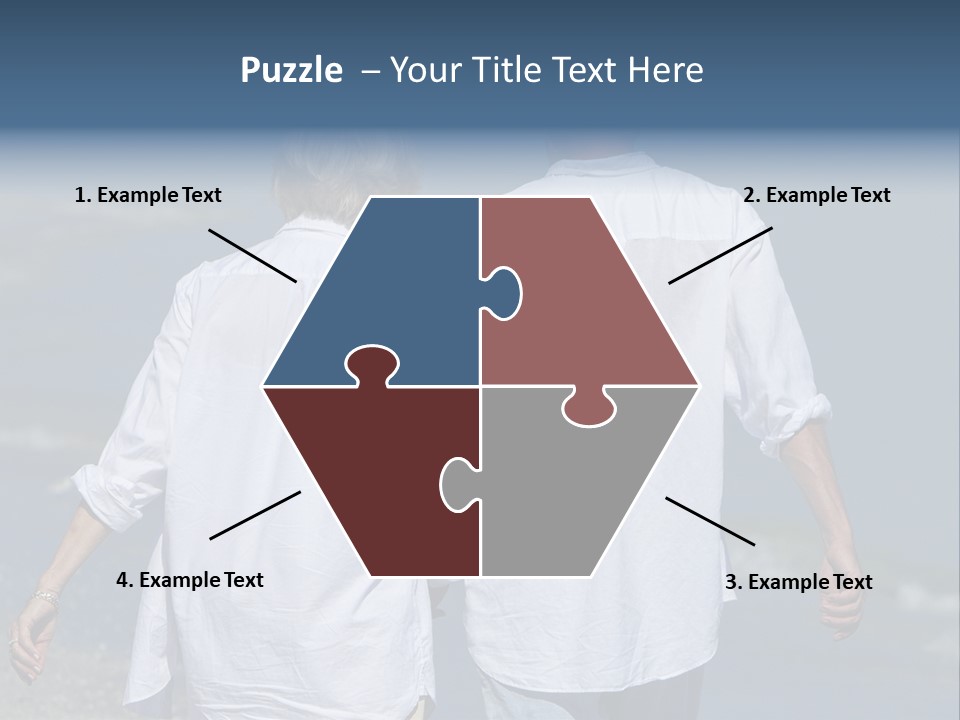 A Man And A Woman Walking Along The Beach PowerPoint Template