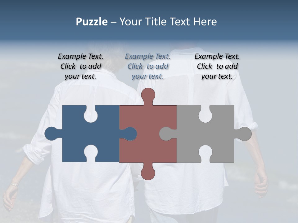 A Man And A Woman Walking Along The Beach PowerPoint Template