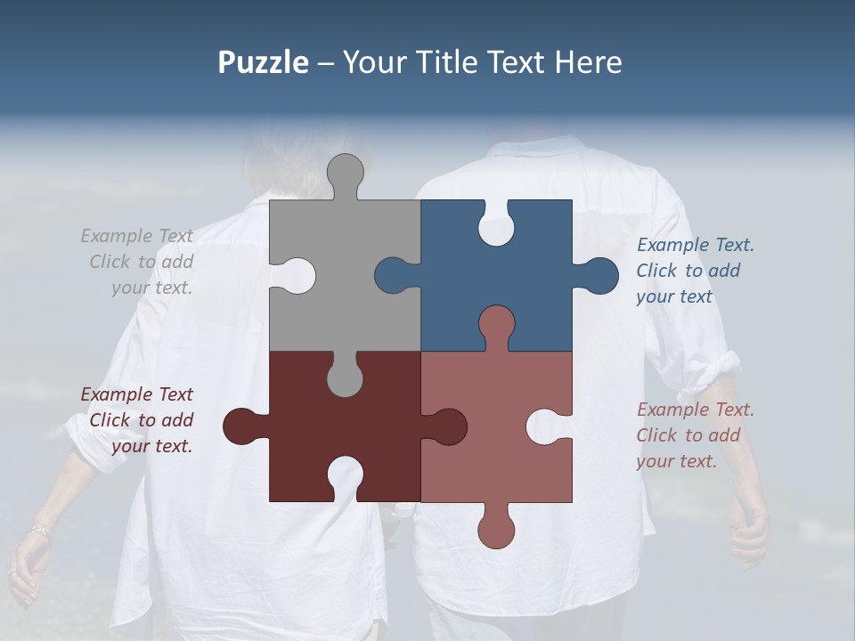 A Man And A Woman Walking Along The Beach PowerPoint Template