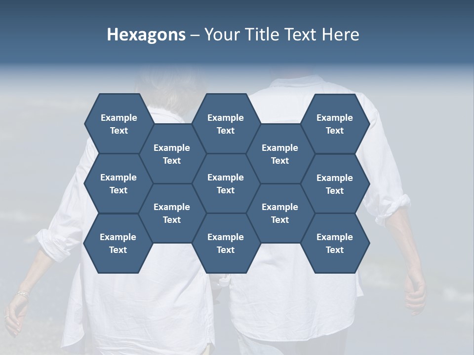 A Man And A Woman Walking Along The Beach PowerPoint Template