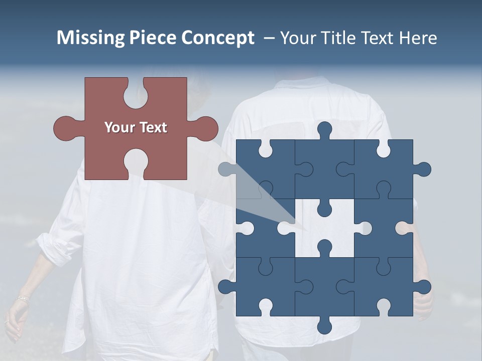 A Man And A Woman Walking Along The Beach PowerPoint Template