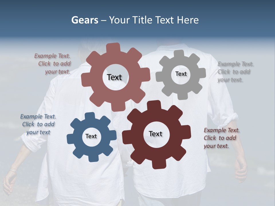 A Man And A Woman Walking Along The Beach PowerPoint Template