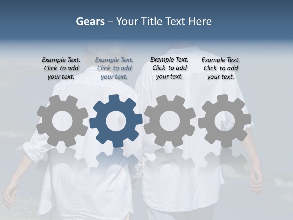 A Man And A Woman Walking Along The Beach PowerPoint Template