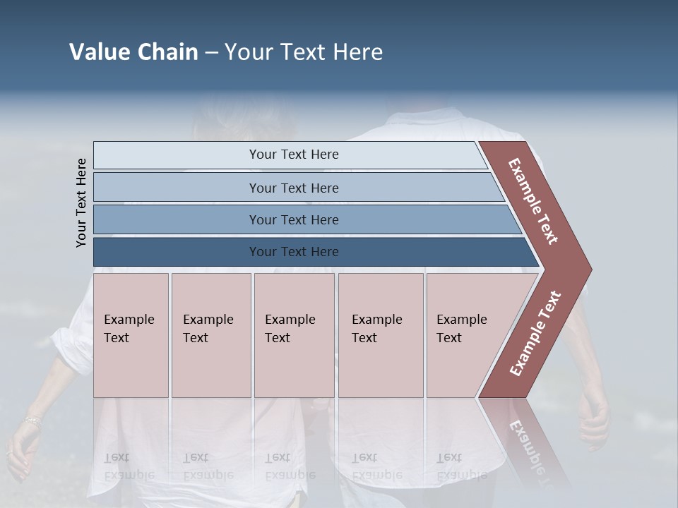 A Man And A Woman Walking Along The Beach PowerPoint Template