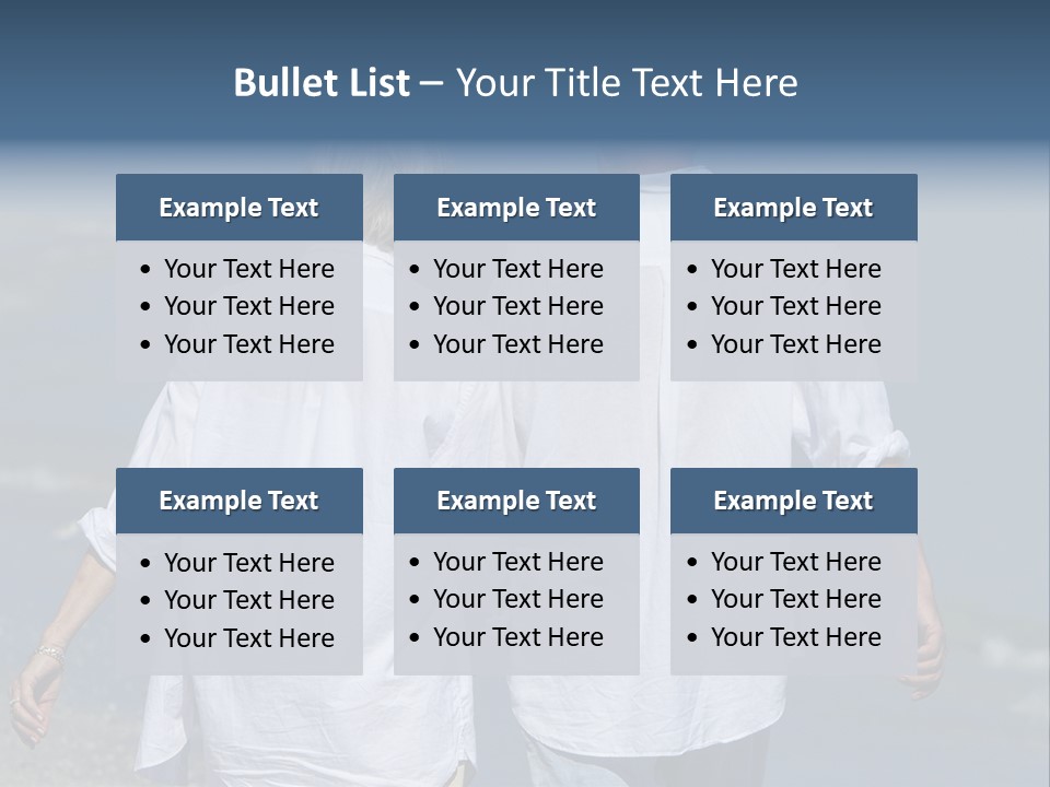 A Man And A Woman Walking Along The Beach PowerPoint Template