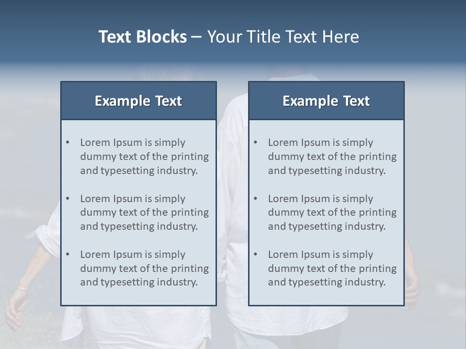 A Man And A Woman Walking Along The Beach PowerPoint Template
