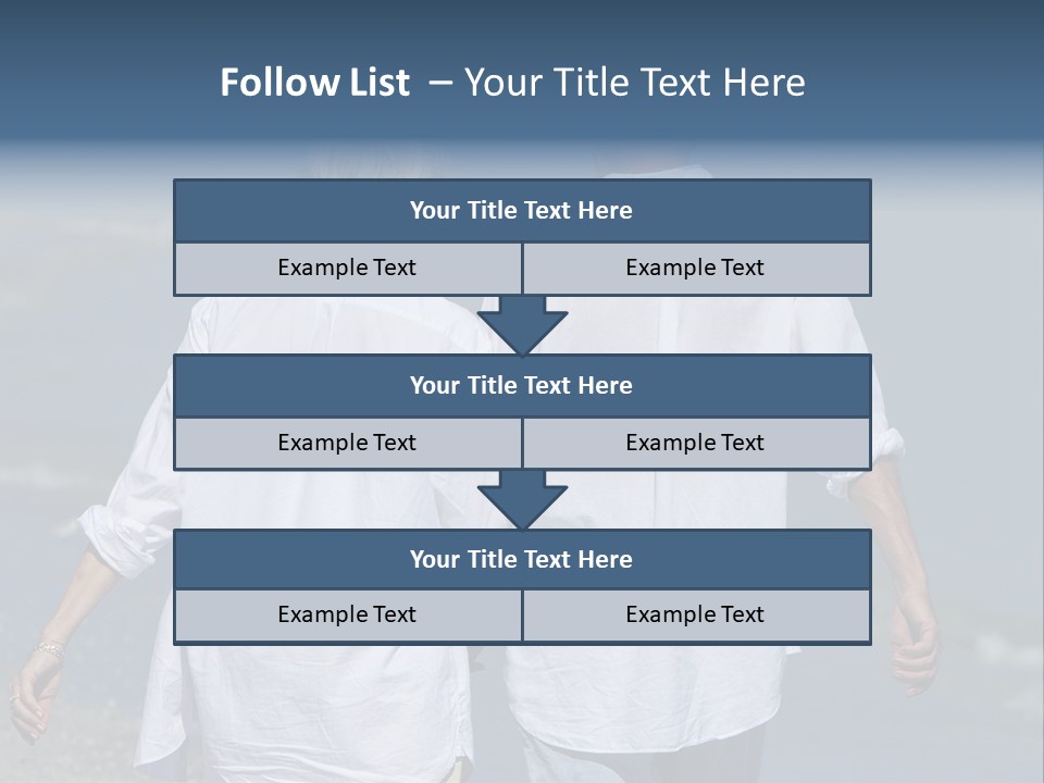 A Man And A Woman Walking Along The Beach PowerPoint Template