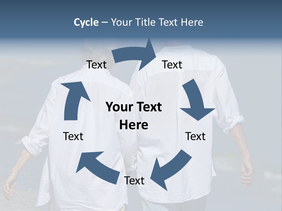 A Man And A Woman Walking Along The Beach PowerPoint Template