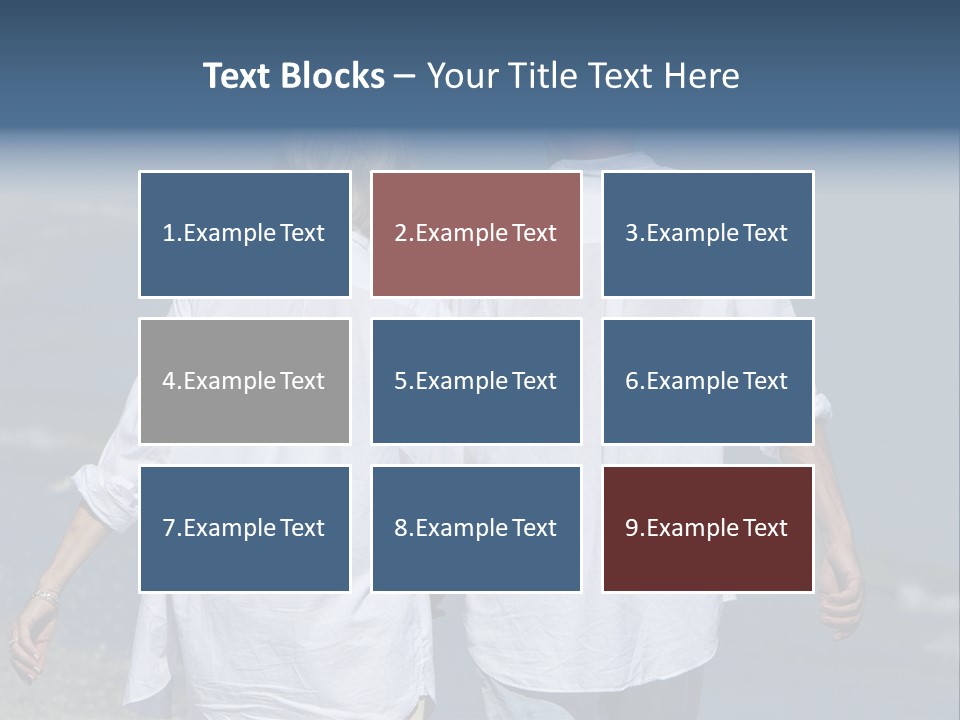 A Man And A Woman Walking Along The Beach PowerPoint Template