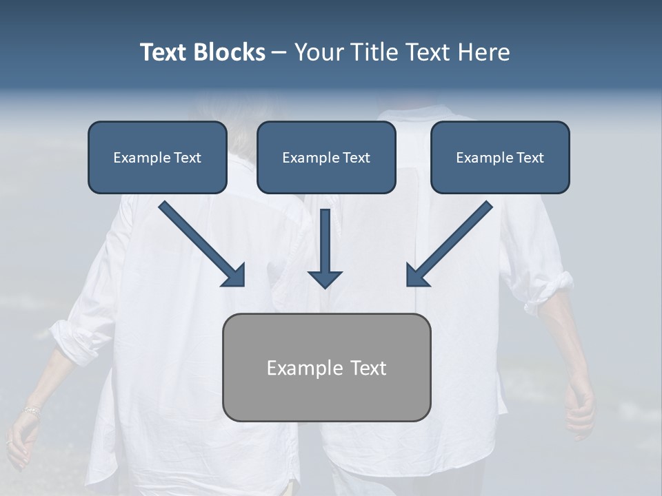 A Man And A Woman Walking Along The Beach PowerPoint Template