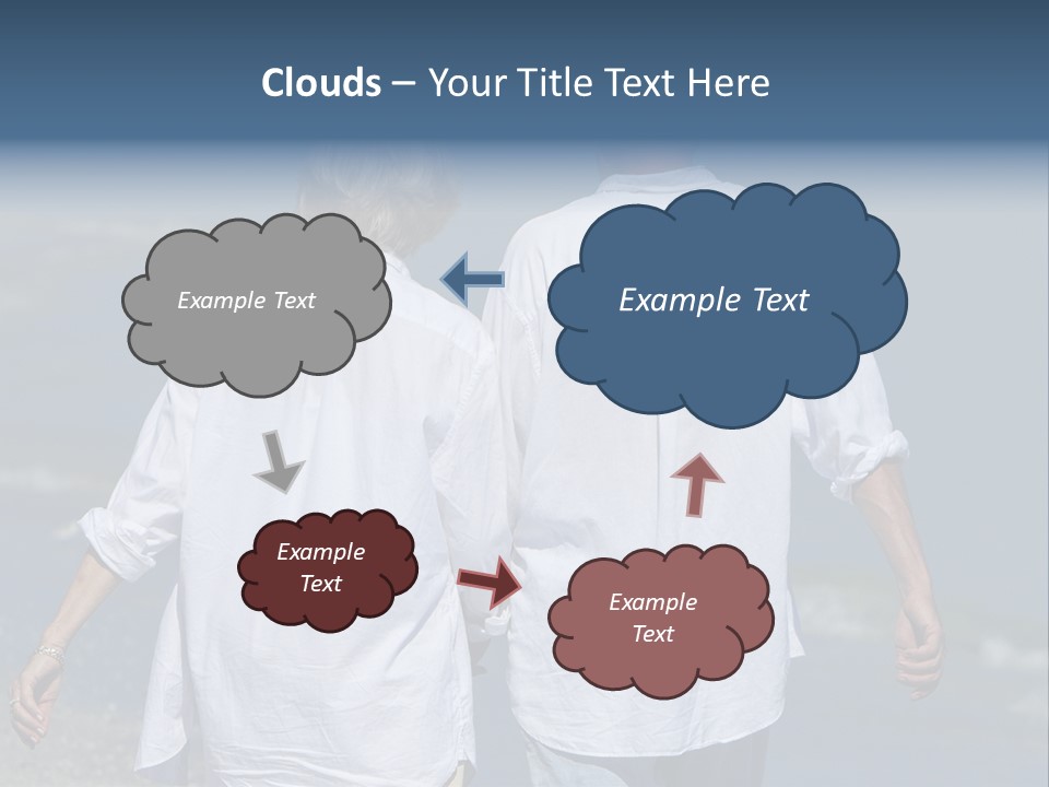 A Man And A Woman Walking Along The Beach PowerPoint Template