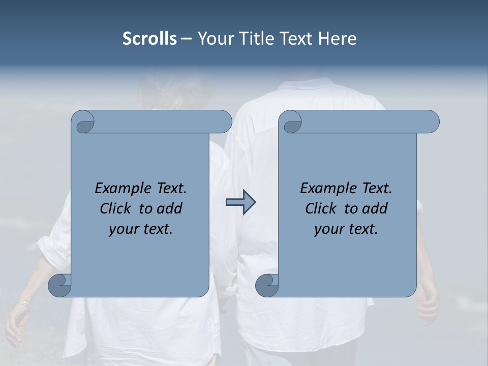 A Man And A Woman Walking Along The Beach PowerPoint Template