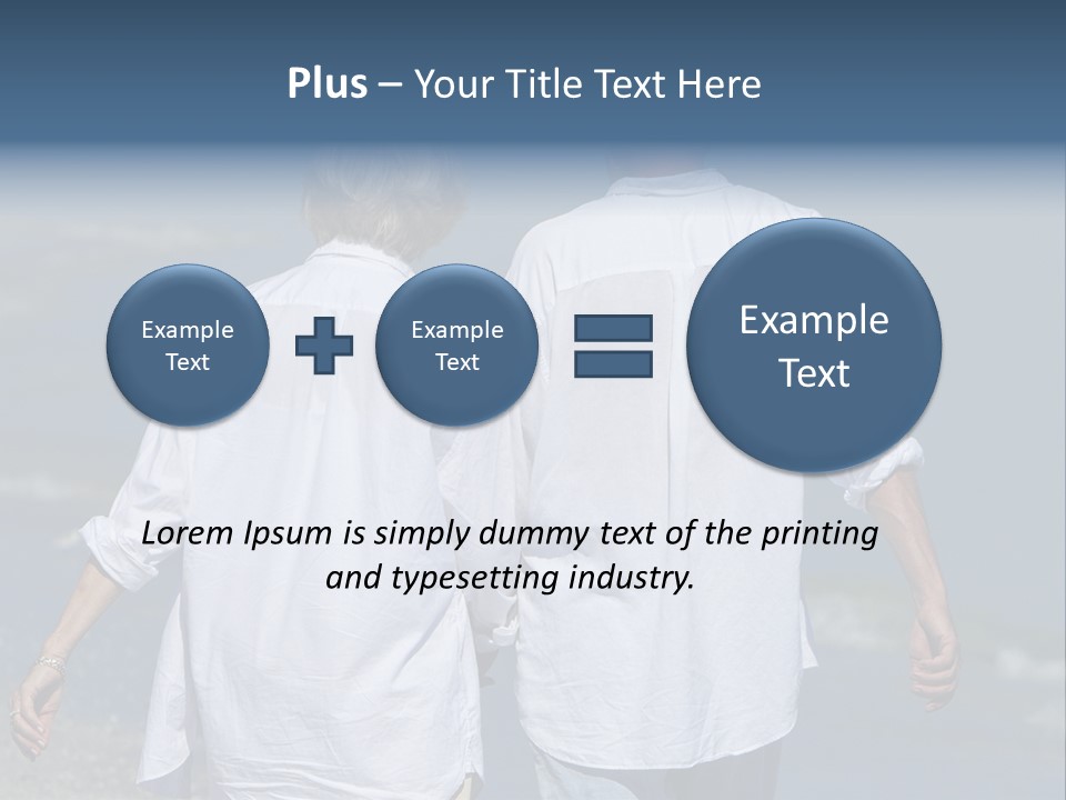 A Man And A Woman Walking Along The Beach PowerPoint Template