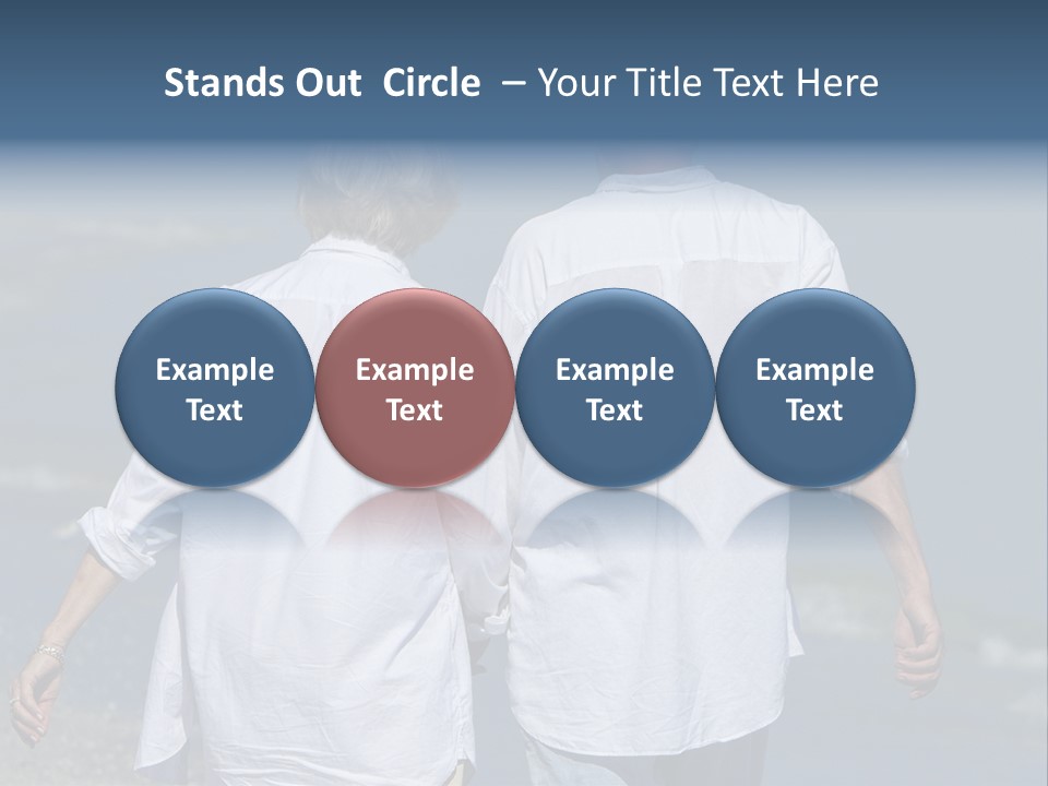 A Man And A Woman Walking Along The Beach PowerPoint Template