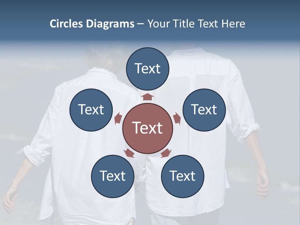 A Man And A Woman Walking Along The Beach PowerPoint Template