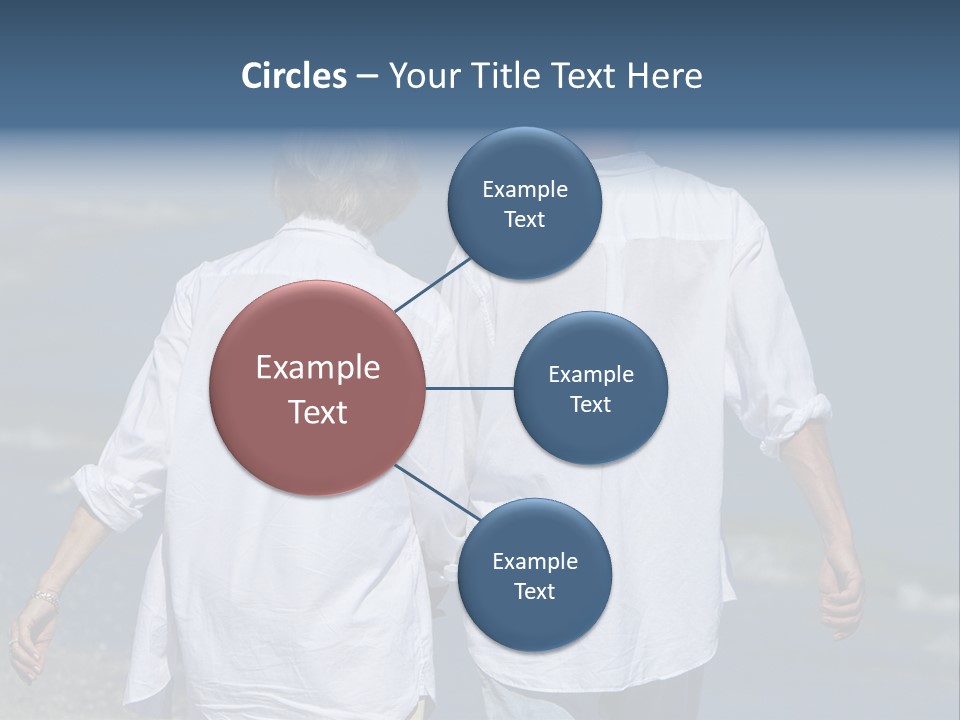 A Man And A Woman Walking Along The Beach PowerPoint Template