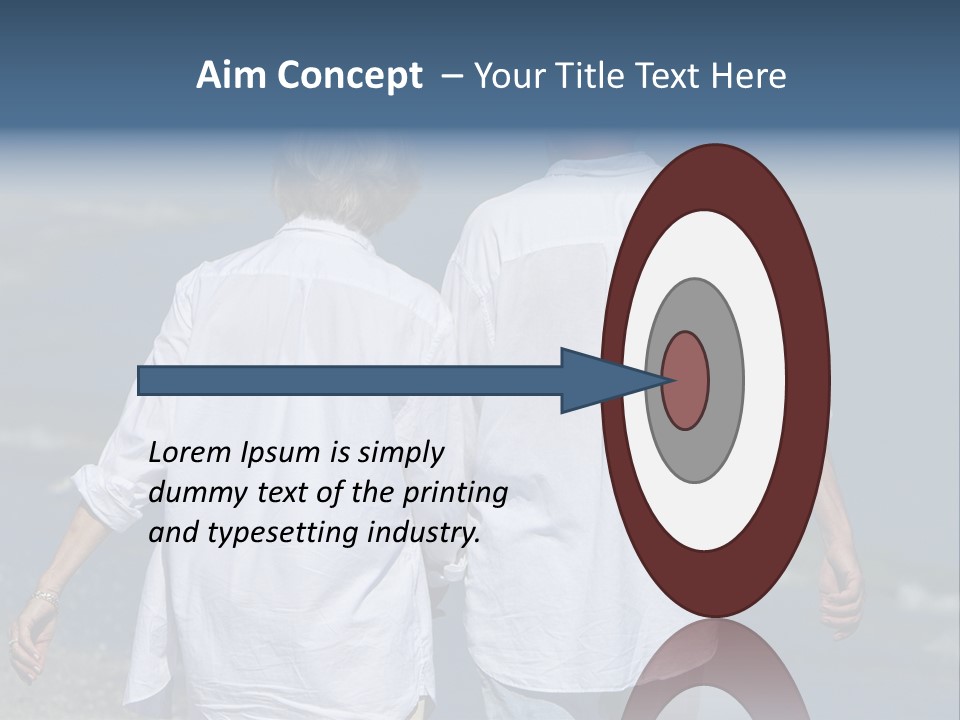 A Man And A Woman Walking Along The Beach PowerPoint Template