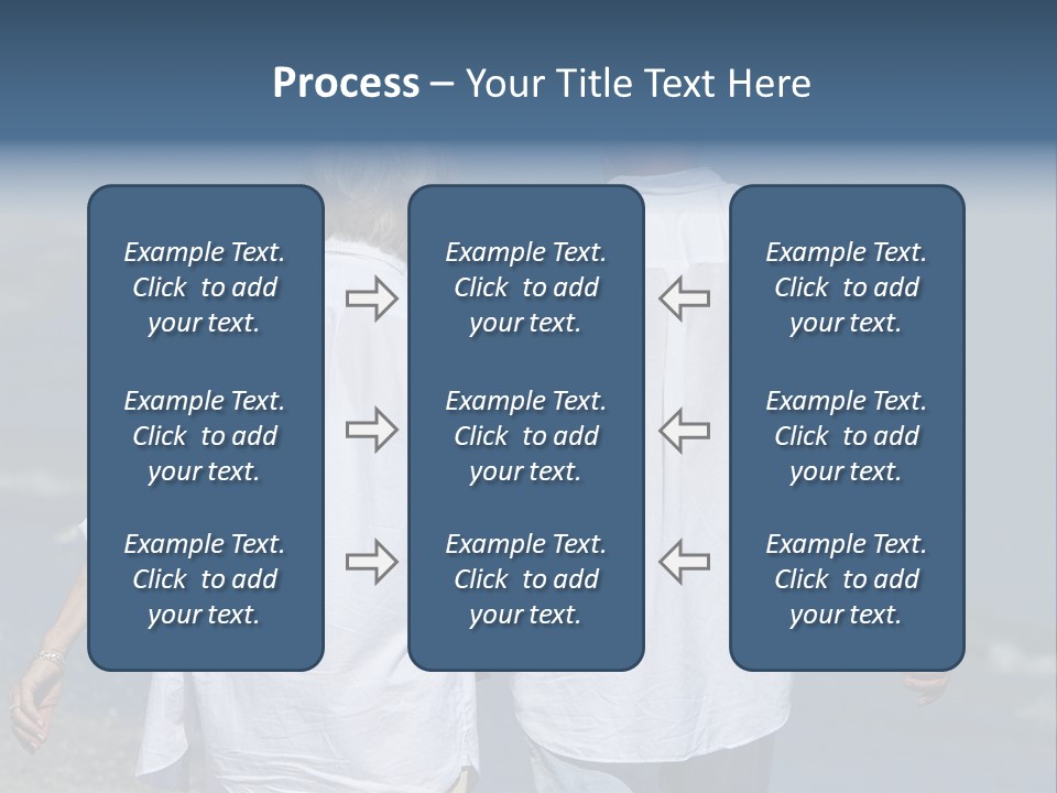 A Man And A Woman Walking Along The Beach PowerPoint Template