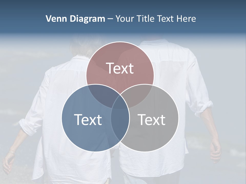 A Man And A Woman Walking Along The Beach PowerPoint Template