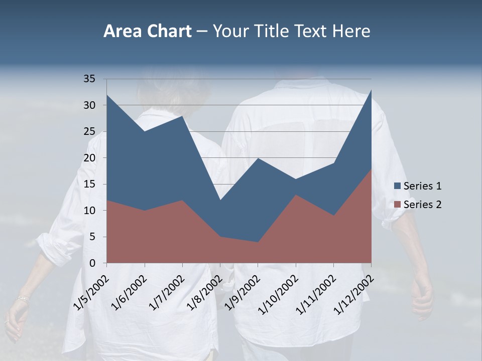 A Man And A Woman Walking Along The Beach PowerPoint Template