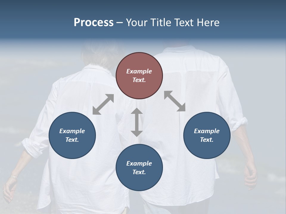 A Man And A Woman Walking Along The Beach PowerPoint Template