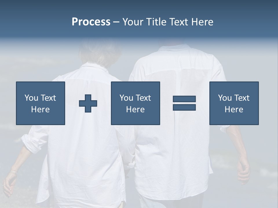 A Man And A Woman Walking Along The Beach PowerPoint Template