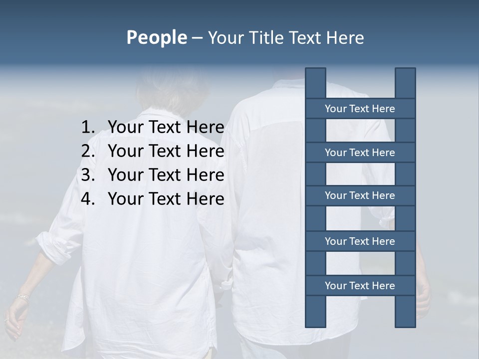 A Man And A Woman Walking Along The Beach PowerPoint Template